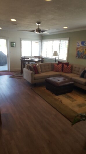 Smart TV, chimenea, reproductor de DVD y libros 