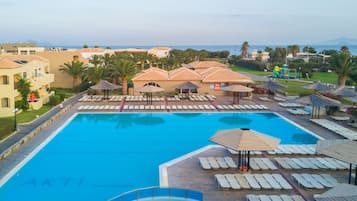 2 outdoor pools, open 8:00 AM to 7:00 PM, pool umbrellas, sun loungers