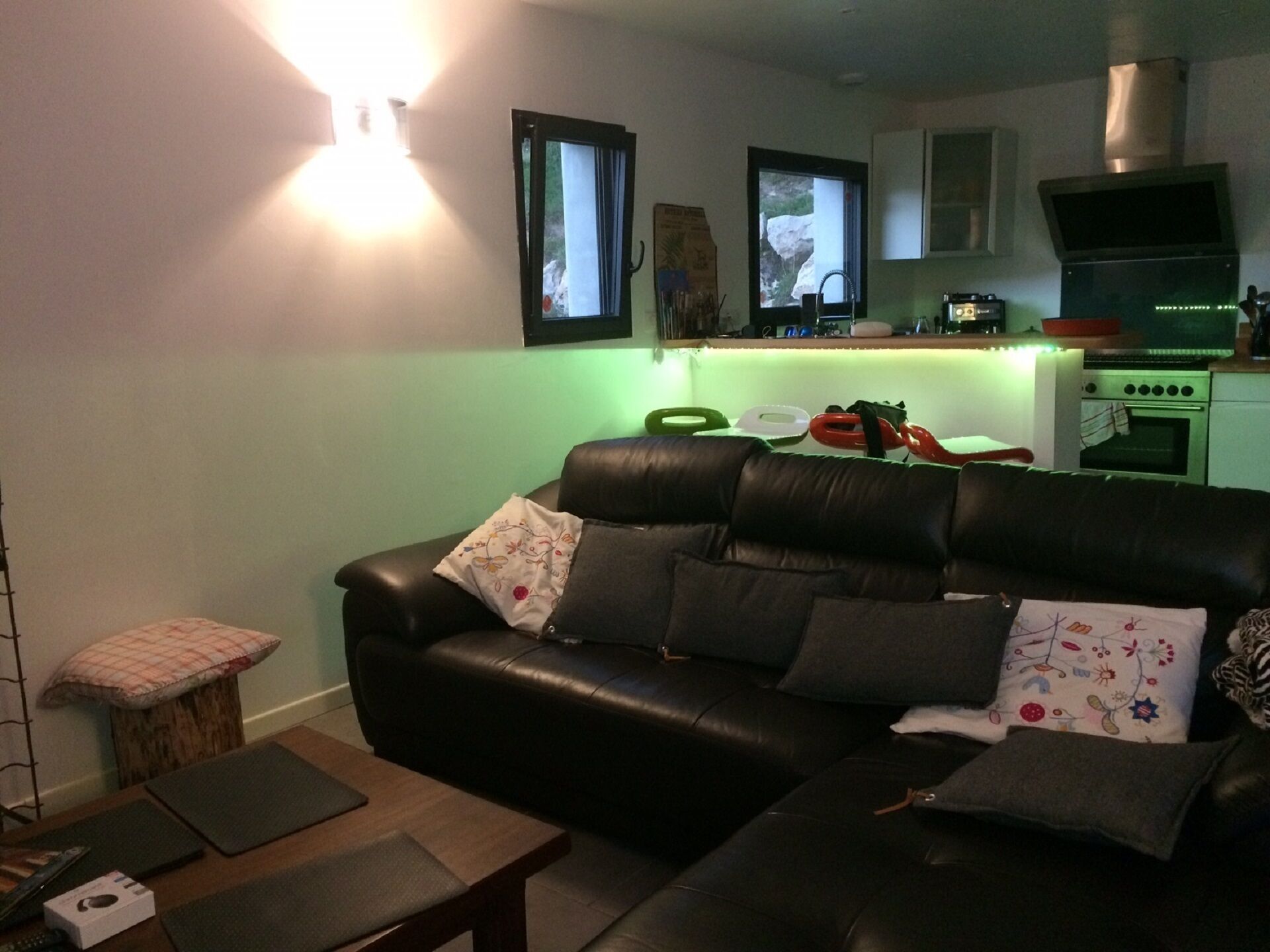 TV, DVD player, books, music library