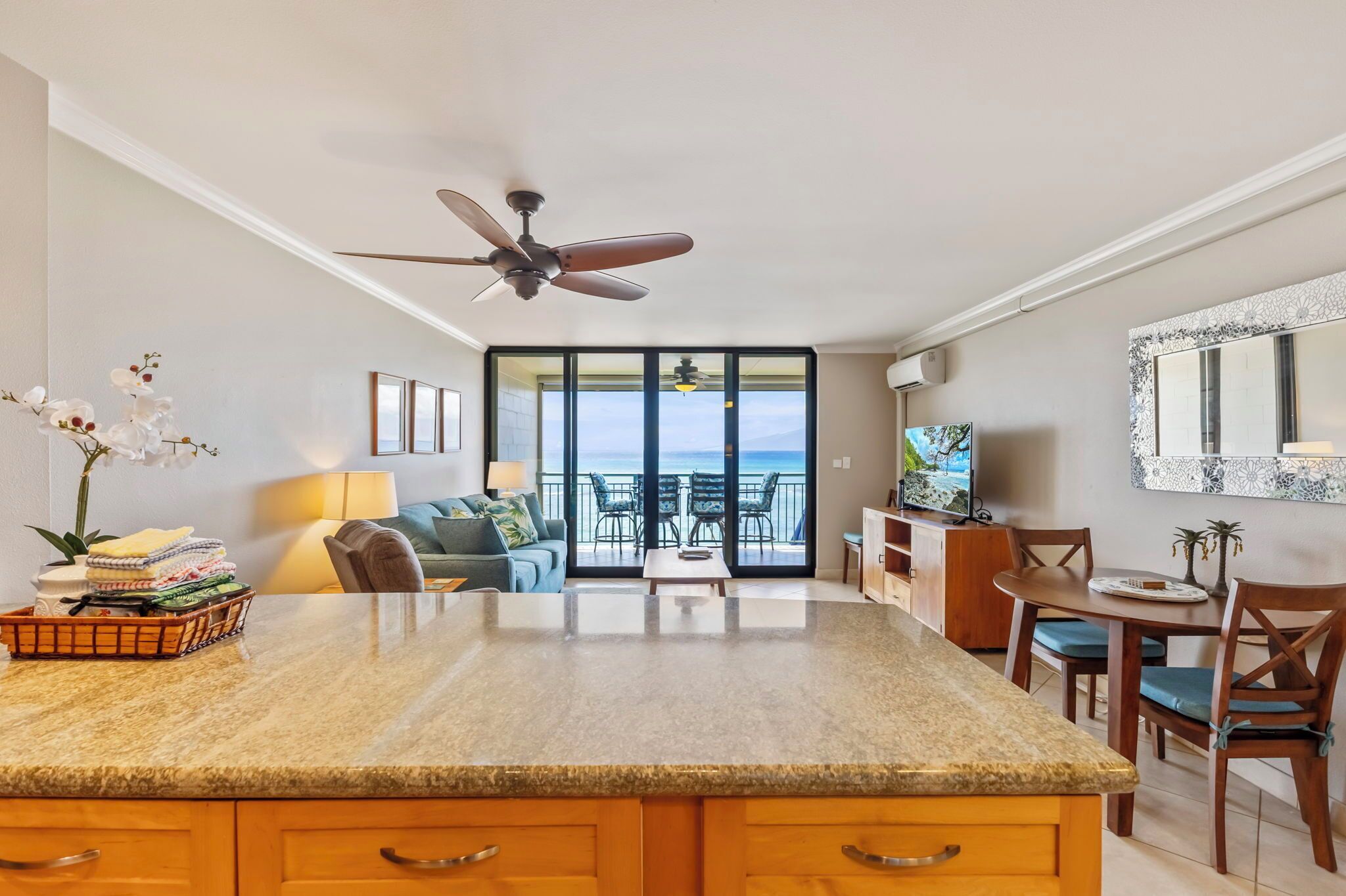 Smart TV, DVD player, books, offices