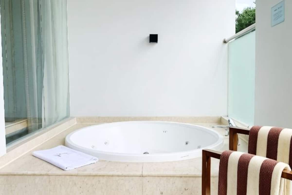 Bathroom | Shower, free toiletries, hair dryer, towels