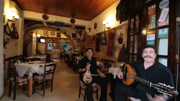 Lunch and dinner served, local cuisine