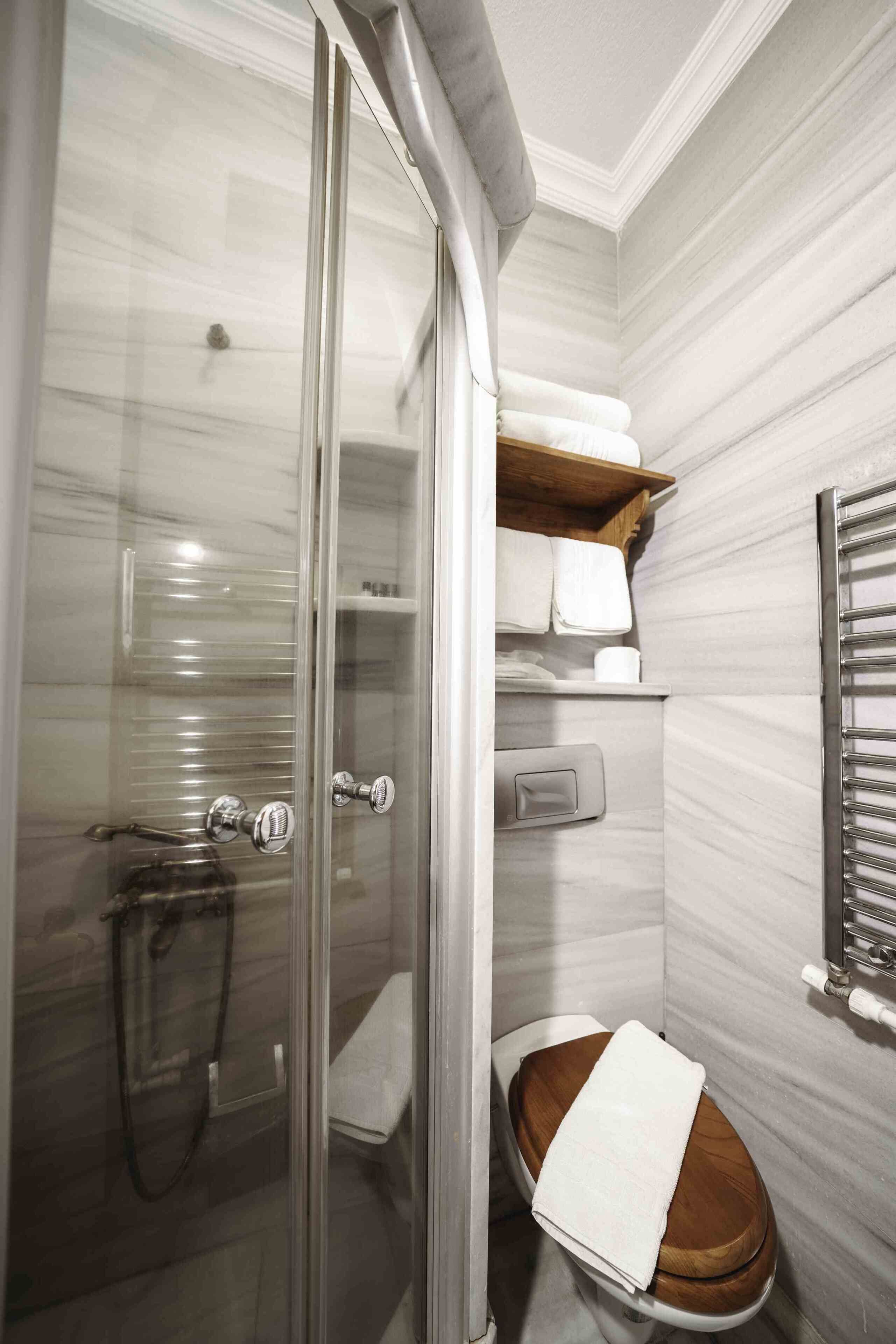 shower, free toiletries, hair dryer, bathrobes