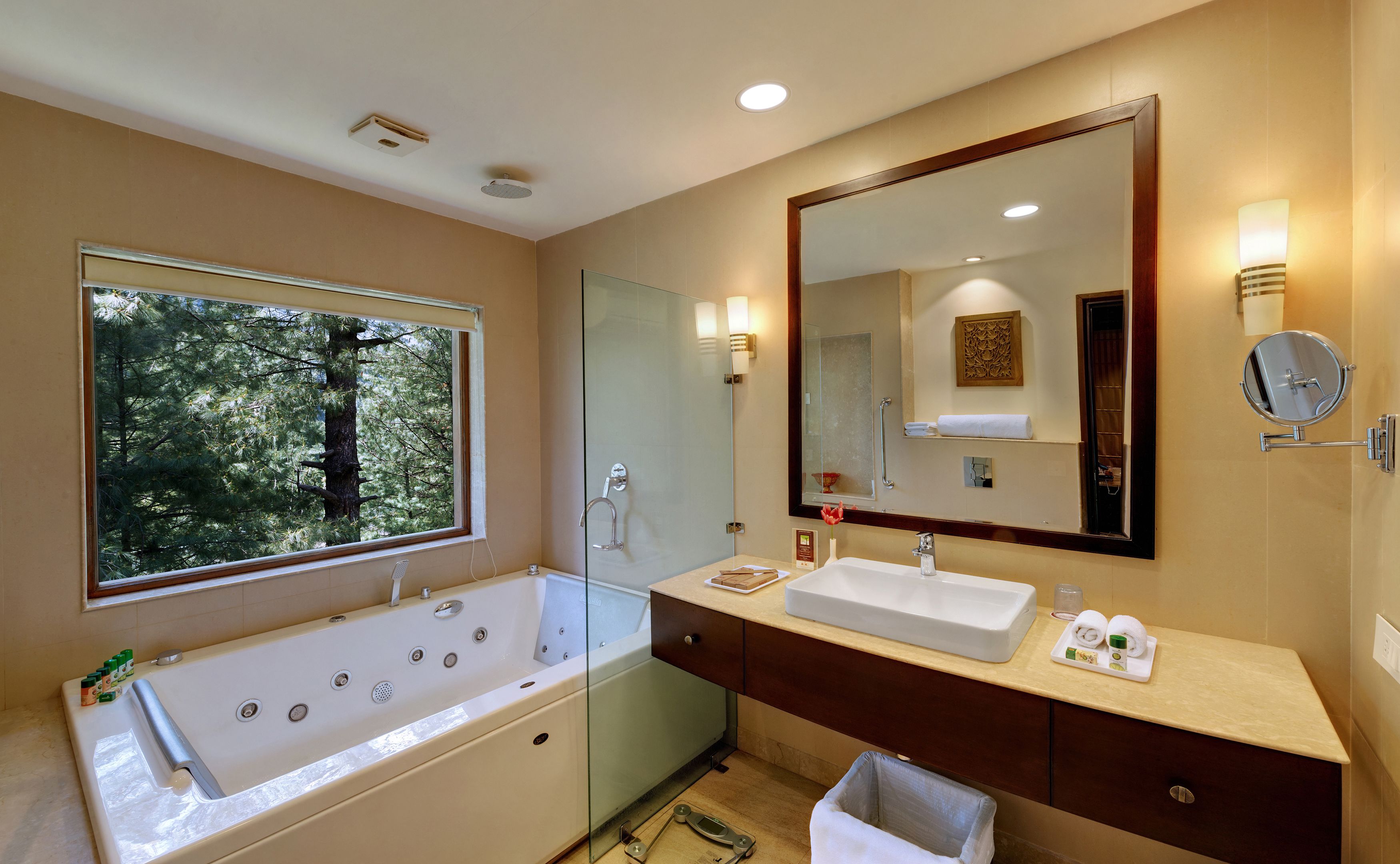 premier room | bathroom | shower, free toiletries, hair dryer, towels