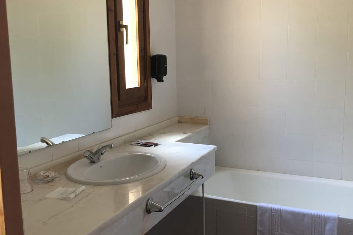 standard double room | bathroom | bathtub, free toiletries, hair dryer, bidet
