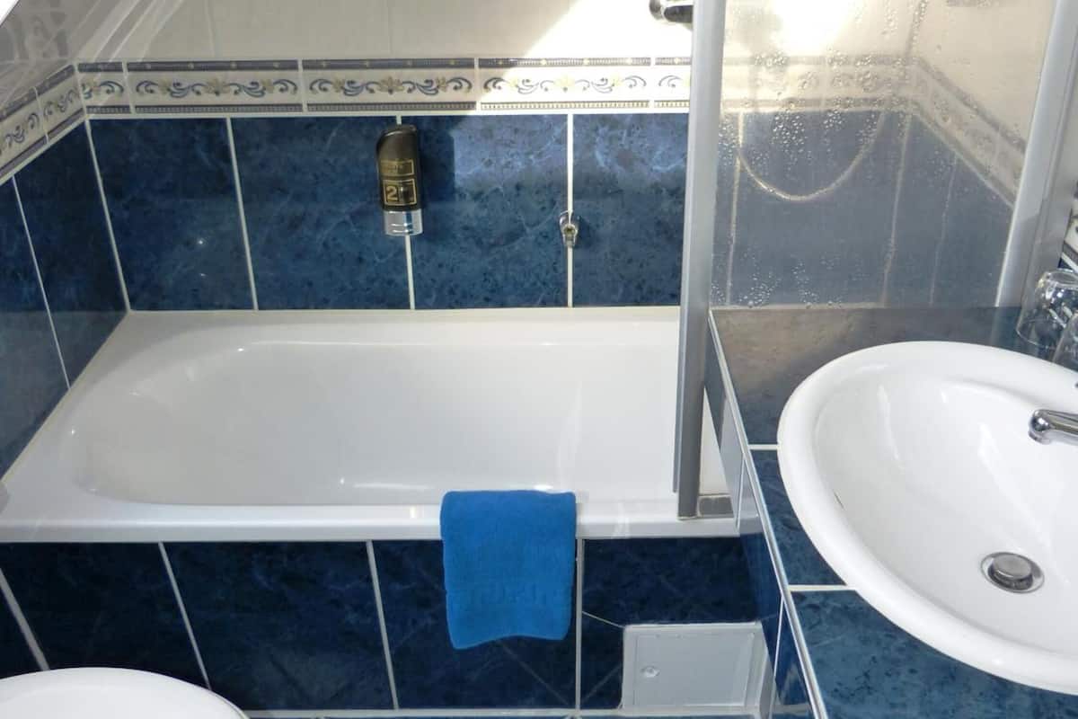 free toiletries, hair dryer, towels