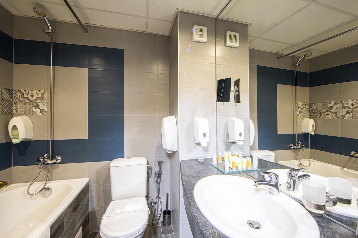 free toiletries, hair dryer, bathrobes, slippers