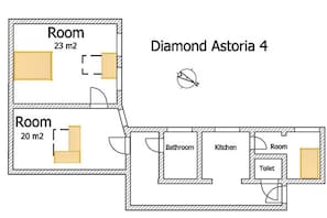 Comfort Apartment, 2 Bedrooms | Floor plan