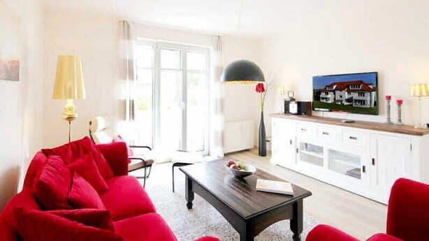 Apartment, 1 Bedroom, Balcony (29RB4) | Living area | Flat-screen TV - Potenberg 5 Apartment (Binz)