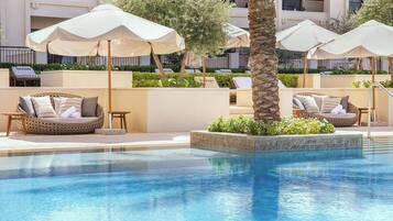 2 outdoor pools, open 9:00 AM to 6:30 PM, pool umbrellas, sun loungers