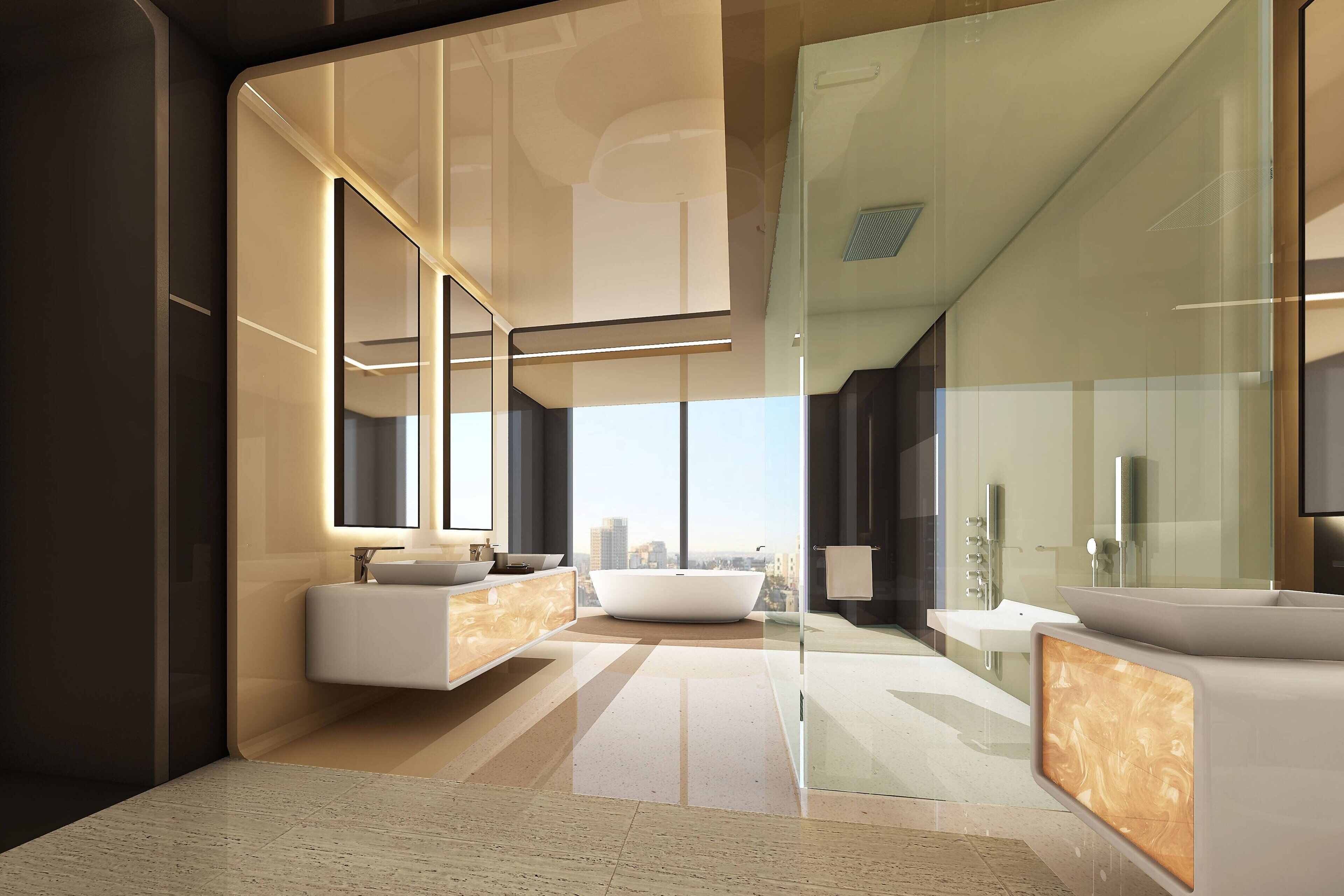 suite, 1 king bed, corner (wow suite, penthouse) | bathroom | free toiletries, hair dryer, bathrobes, slippers