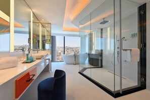 Suite, 1 King Bed, Corner (Wow Suite, penthouse) | Bathroom | Free toiletries, hair dryer, bathrobes, slippers