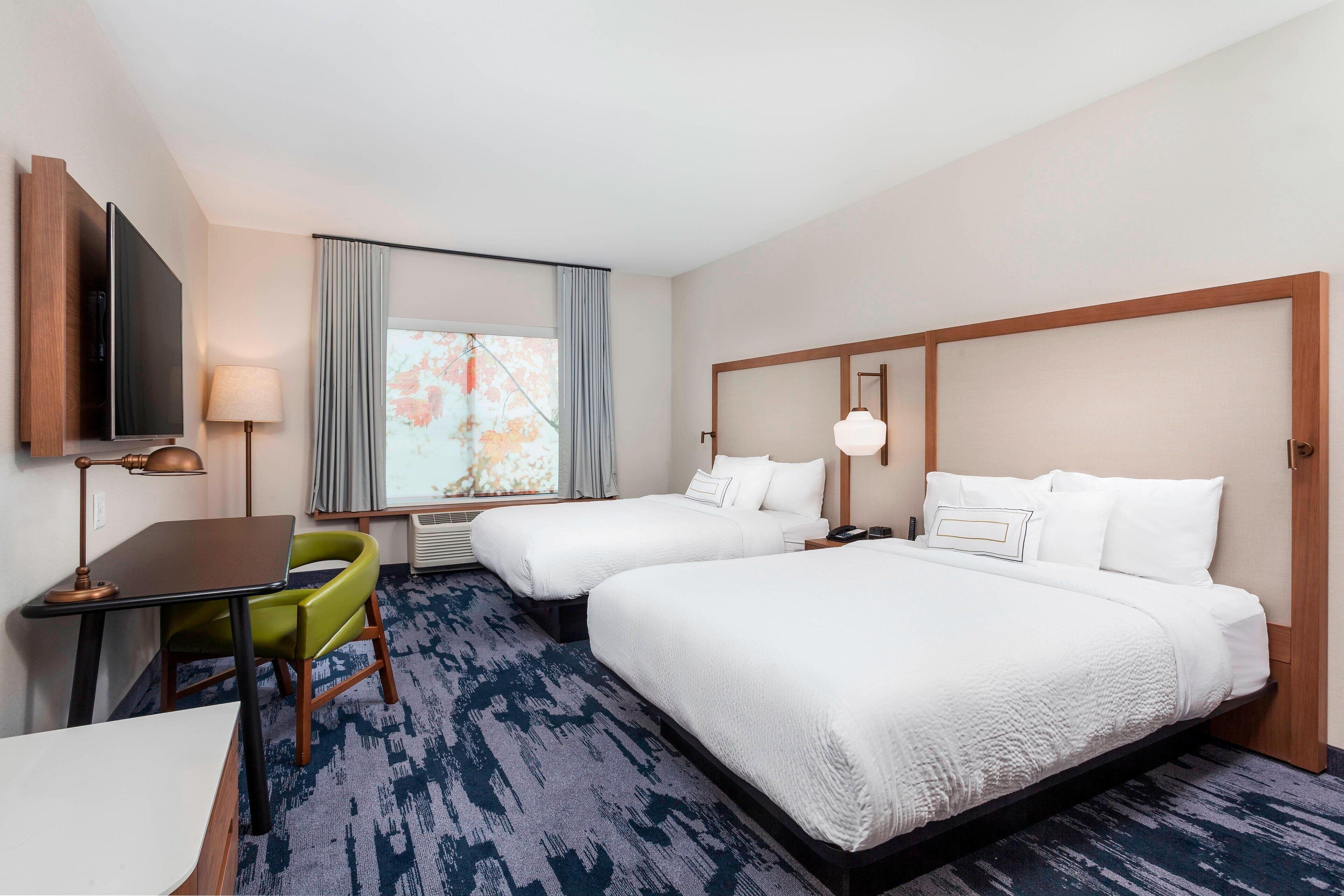 premium bedding, individually furnished, desk, laptop workspace