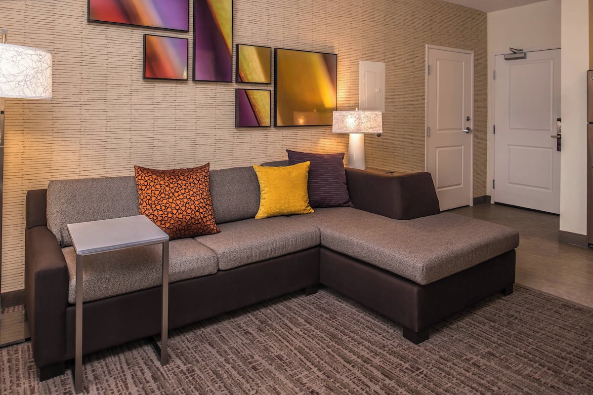 1 bedroom, desk, laptop workspace, iron/ironing board