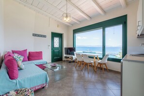 Apartment, 2 Bedrooms, Sea View | Living area - Akteon Rooms (Agios Vasileios)