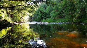 A serene river surrounded by dense forest. - Hôtel le Bout du Monde (Saint-Georges)
