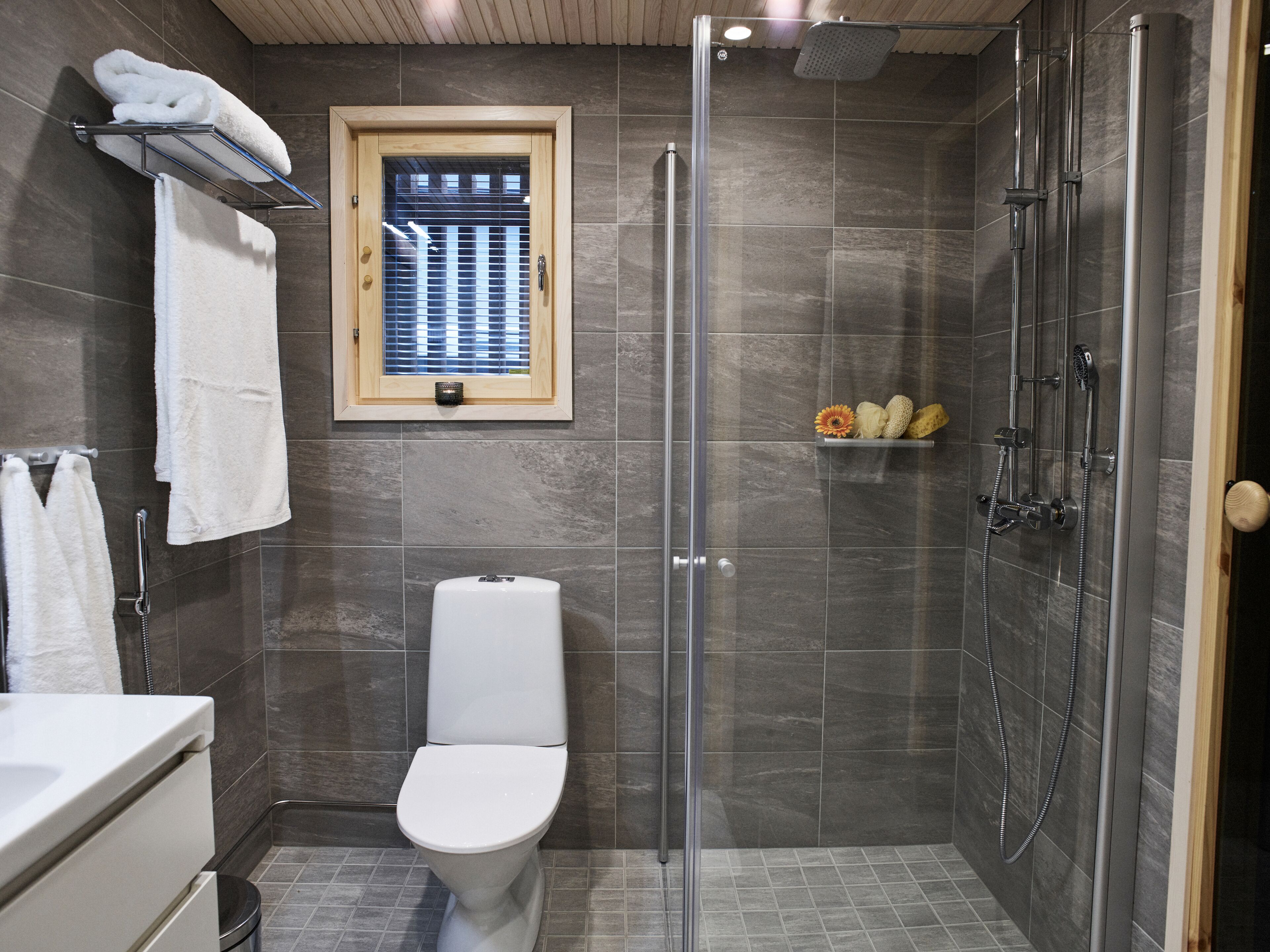 shower, free toiletries, hair dryer, bathrobes