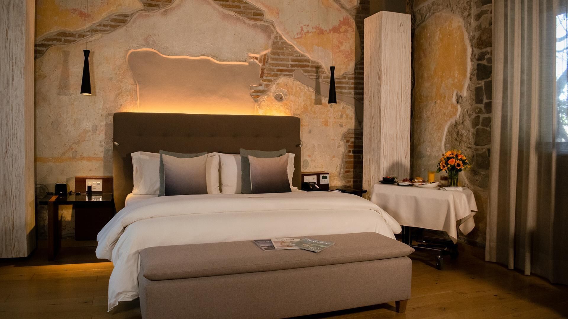 Ropa de cama de alta calidad, edredón y minibar 