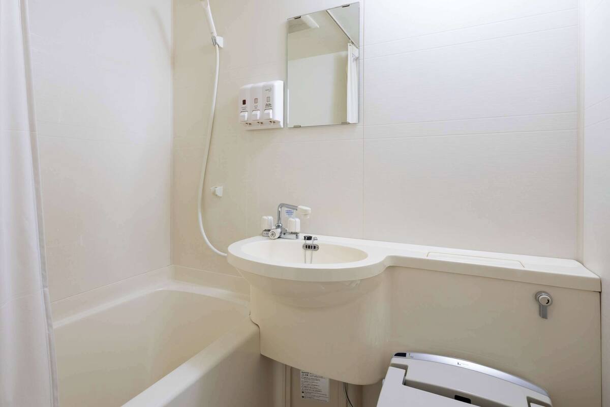 standard room, 1 double bed, non smoking | bathroom | combined shower/bathtub, deep-soaking bathtub, free toiletries