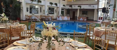 Outdoor banquet area