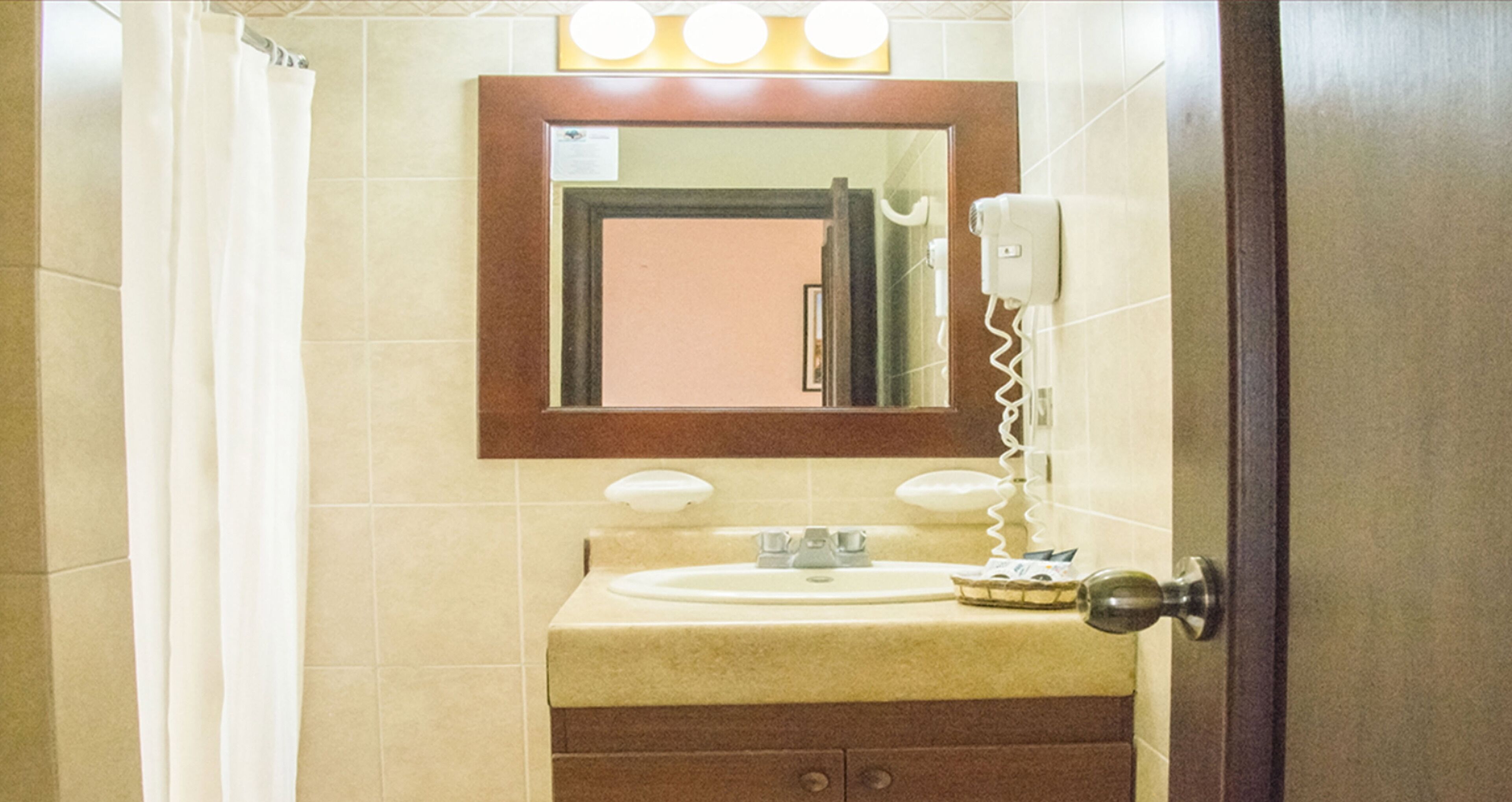 free toiletries, hair dryer, towels