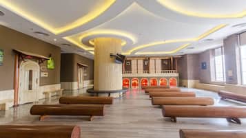 Sauna, steam room, body treatments, hot stone massages, body wraps