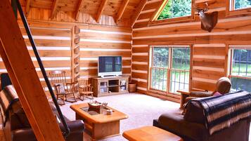 Smart TV, chimenea, reproductor de DVD, futbolito