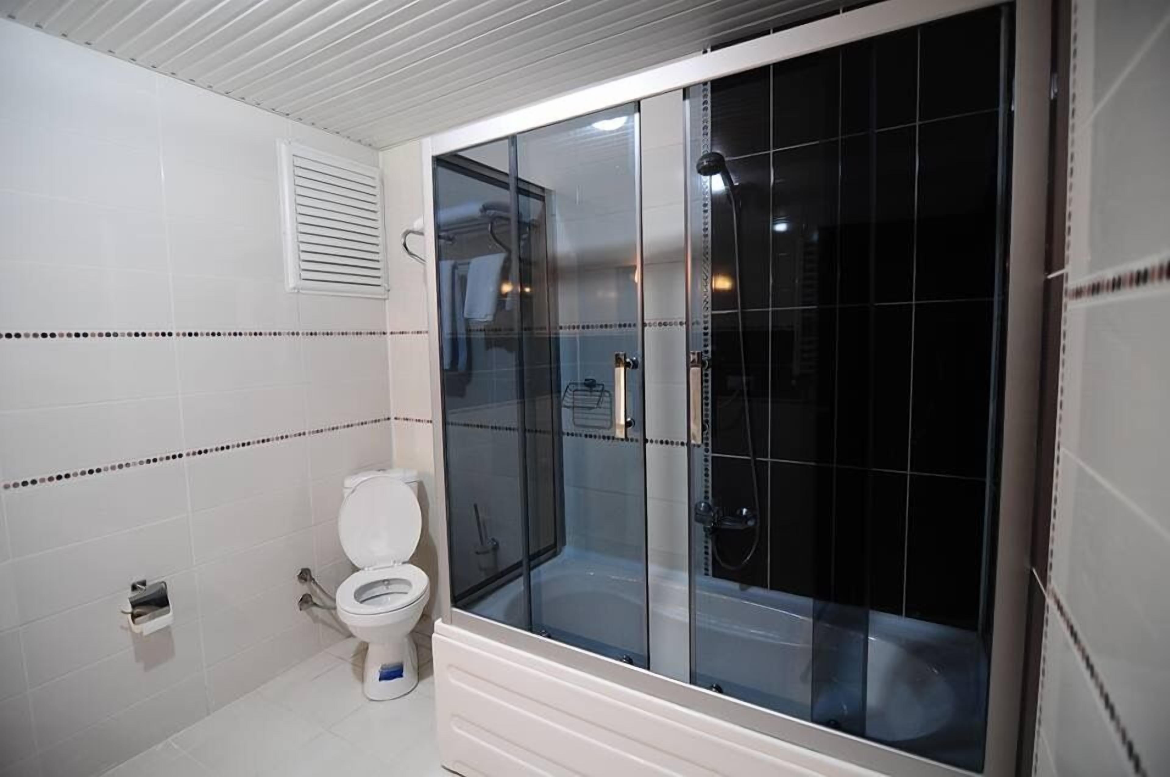 shower, free toiletries, hair dryer, slippers