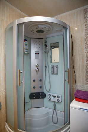 Apartment, 1 Bedroom | Bathroom amenities | Shower, free toiletries, hair dryer, towels