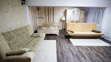 32-inch flat-screen TV with cable channels, TV