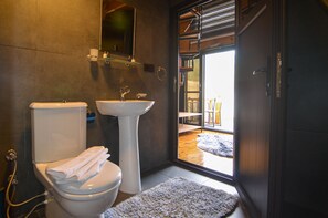 Honeymoon Villa | Bathroom | Shower, free toiletries, hair dryer, slippers - KAYI VILLAS (Fethiye)