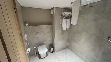 Free toiletries, hair dryer, bathrobes, slippers