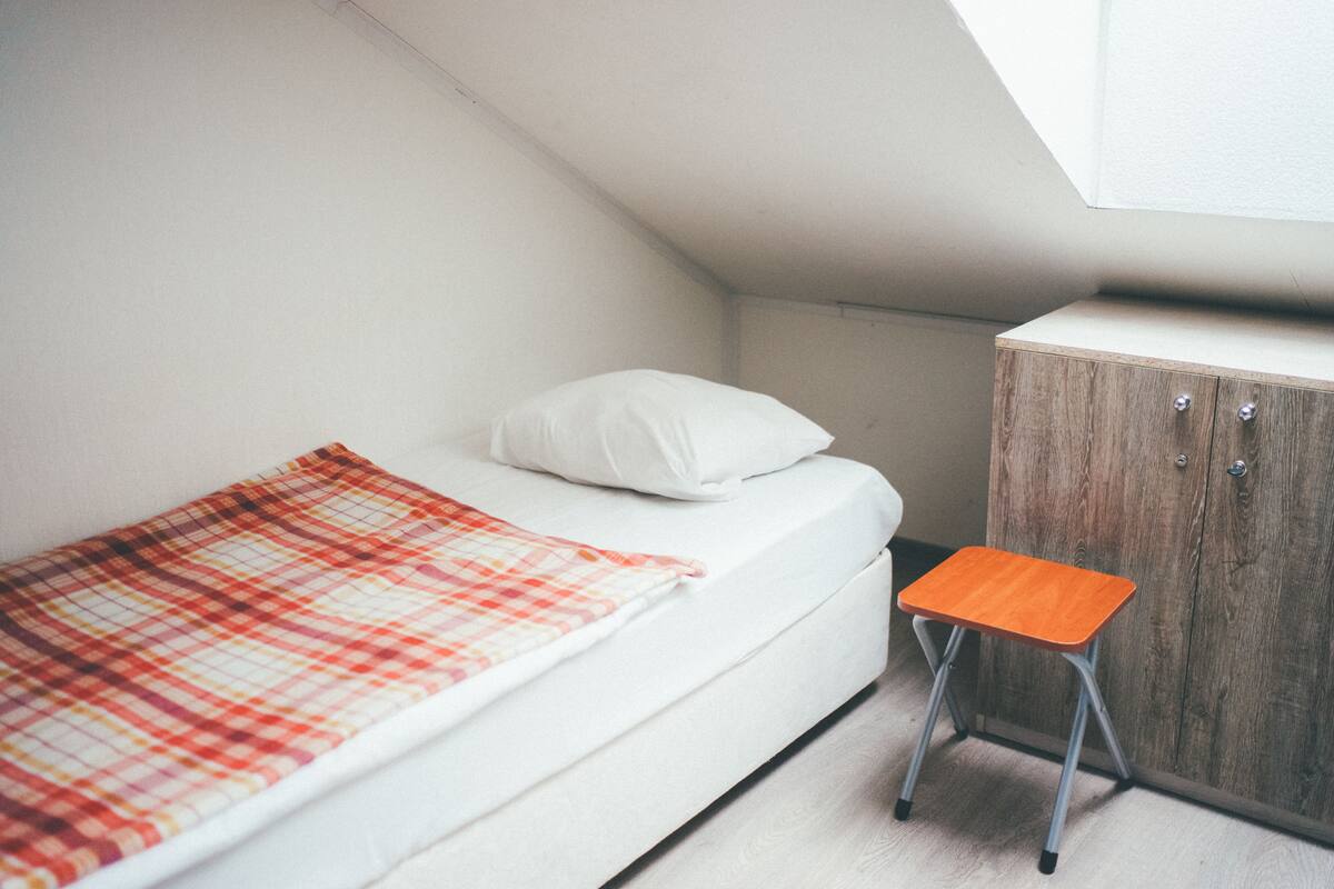 Slaapzaal, gemengd (4 beds) | Luxe beddengoed, een kluis op de kamer, een strijkplank/strijkijzer