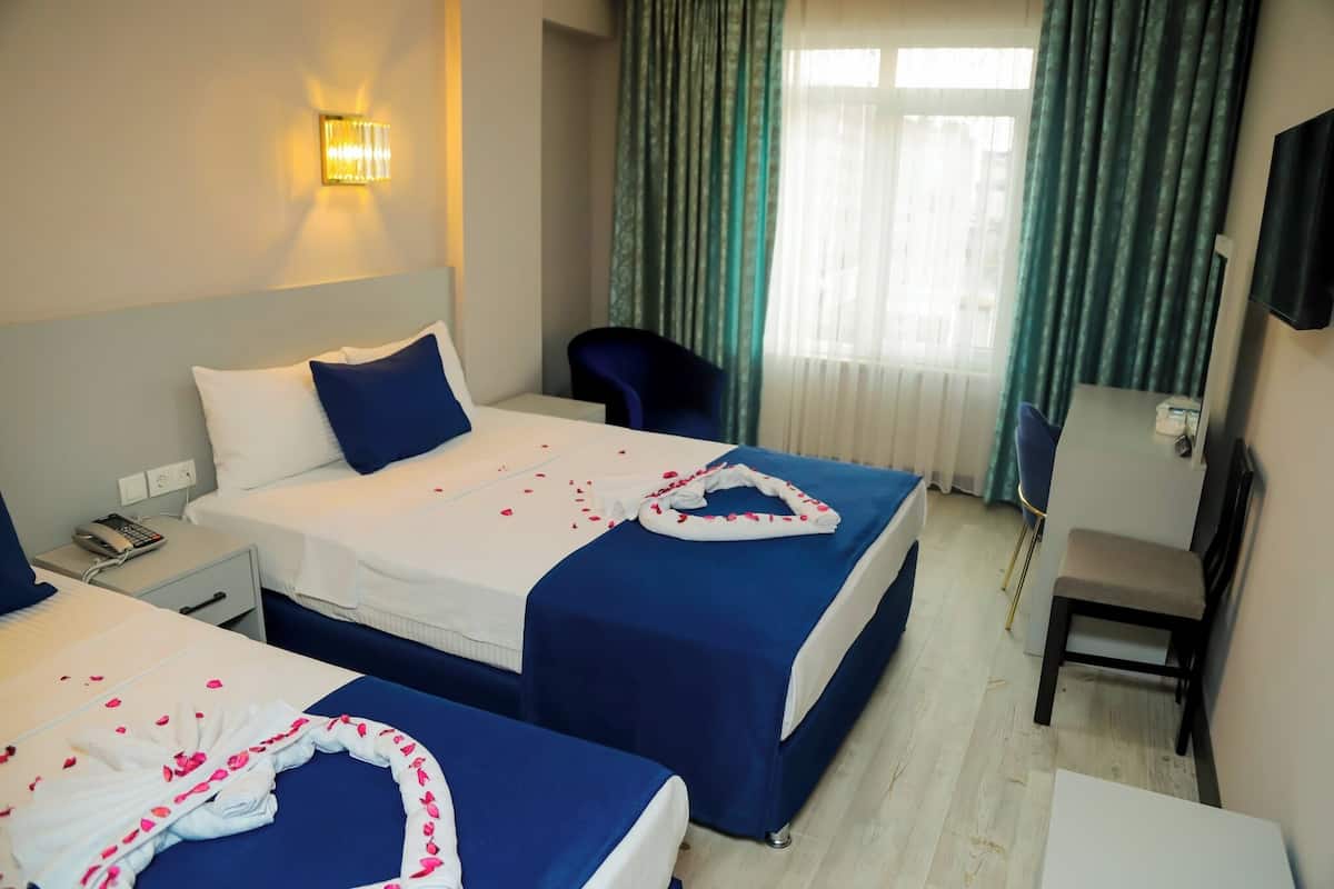 Premium bedding, minibar, desk, laptop workspace