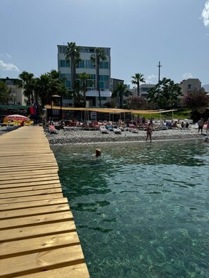 Private beach, sun loungers, beach umbrellas, beach towels - Olimpos Beach Hotel by RRH&R (Kemer)