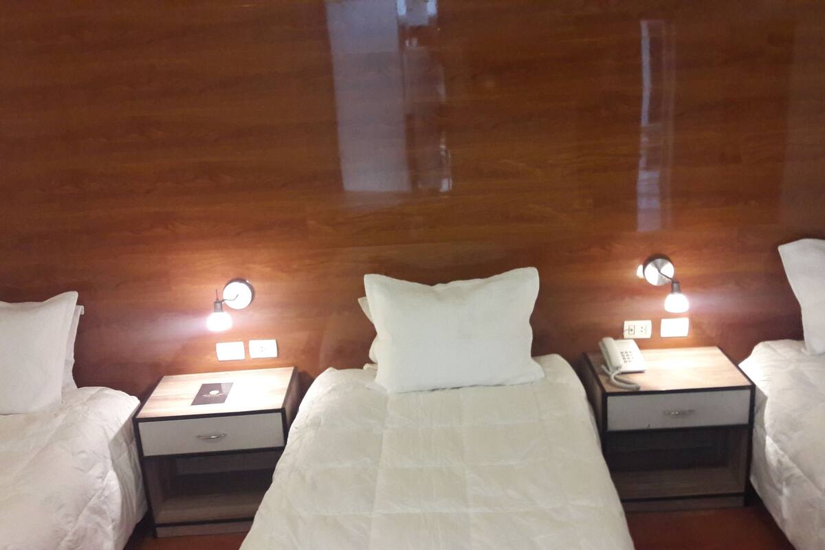 Chambre Triple Standard, 3 lits une place, salle de bains privée | Coffres-forts dans les chambres, chambres insonorisées, Wi-Fi gratuit