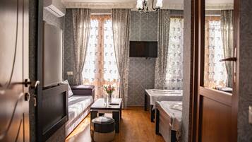 Premium bedding, down comforters, blackout drapes