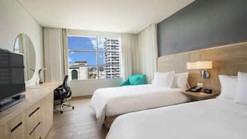 Room, 2 Double Beds, Ocean View | In-room safe, blackout drapes, soundproofing, free cribs/infant beds