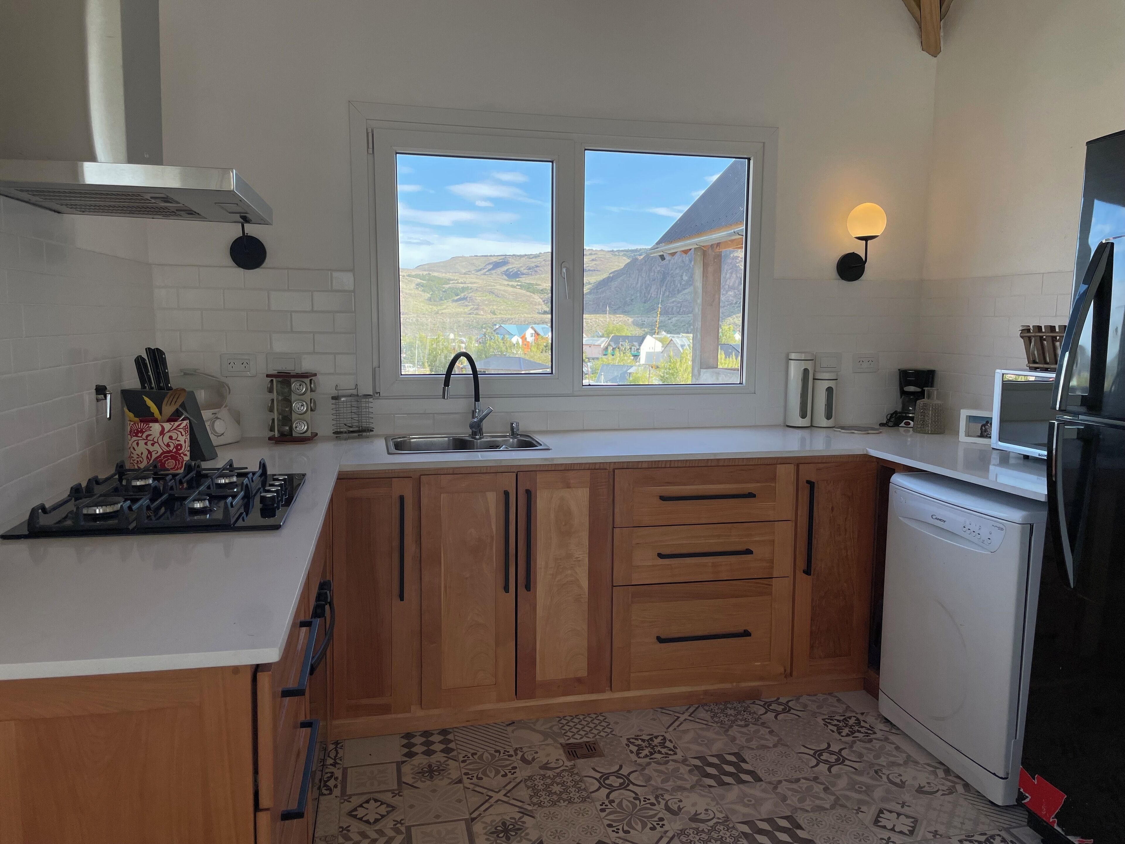 family cabin | private kitchen | full-sized fridge, microwave, toaster, cookware/dishes/utensils