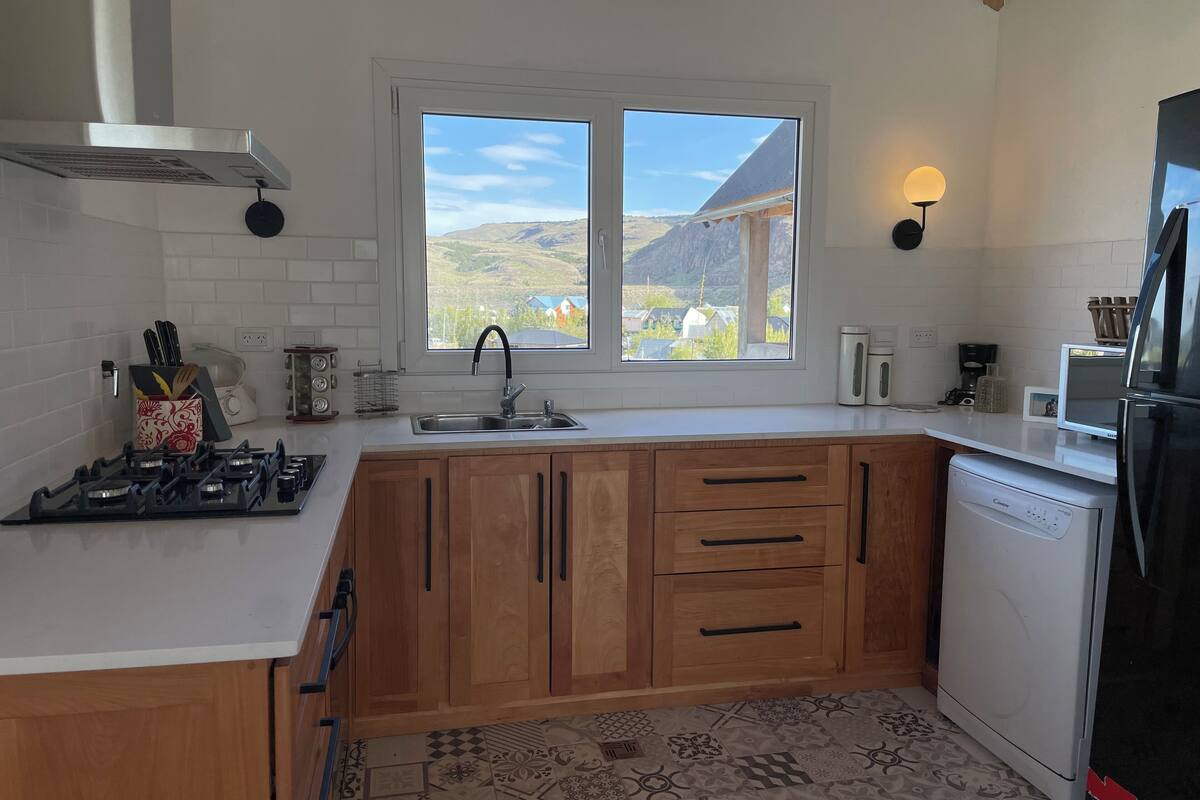 family cabin | private kitchen | full-sized fridge, microwave, toaster, cookware/dishes/utensils