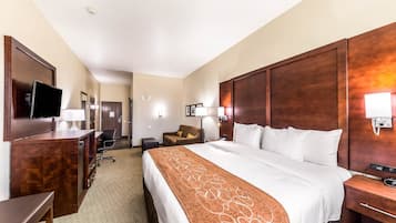 Premium bedding, down comforters, pillowtop beds, in-room safe