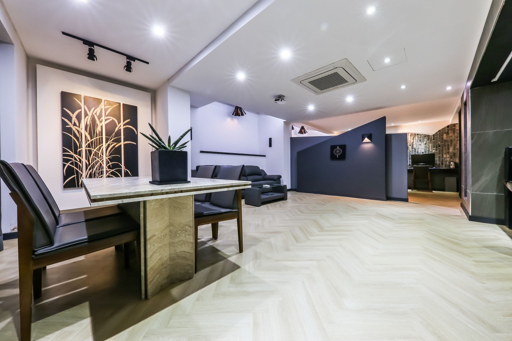 deluxe studio | living area | 65-inch lcd tv with cable channels, smart tv, pay films