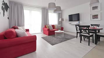Standaard appartement, 1 slaapkamer | Woonkamer | Flatscreentelevisie