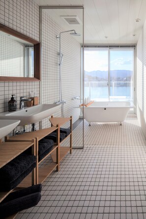 Regular Suite | Bathroom | Separate tub and shower, free toiletries, hair dryer, slippers - seta terrace (Otsu)