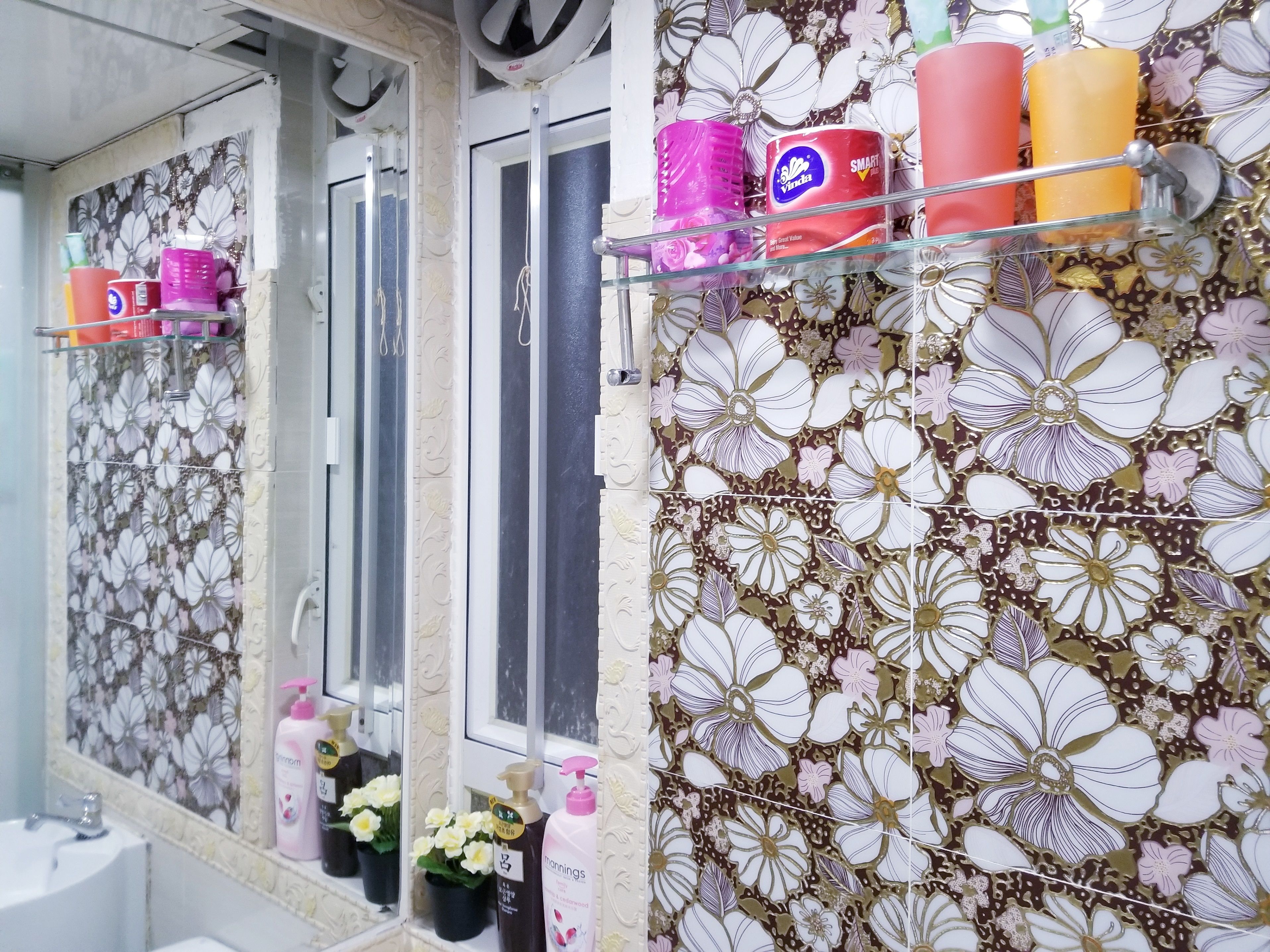 twin room | bathroom | shower, free toiletries, slippers, towels