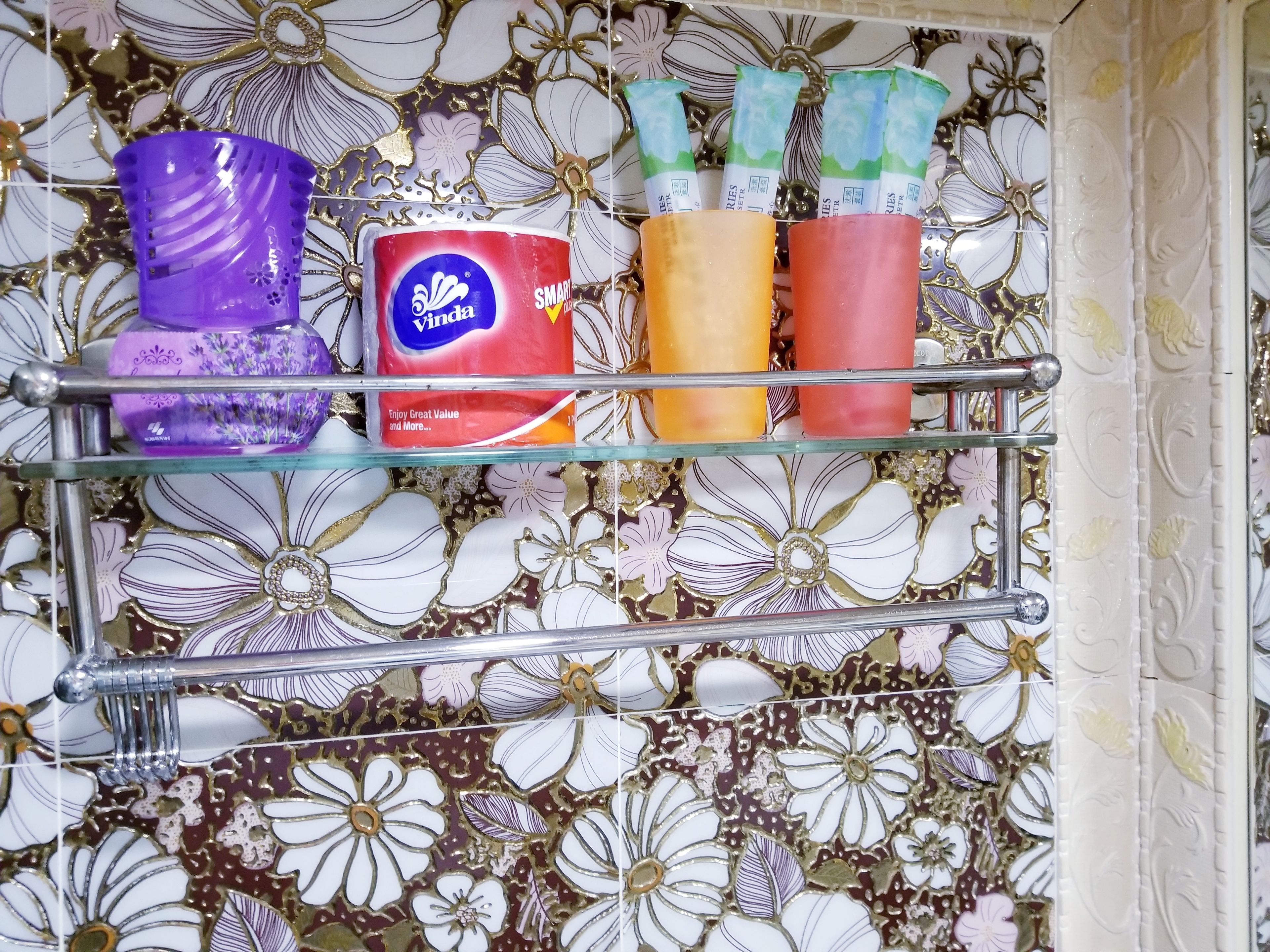 family quadruple room | bathroom amenities | shower, free toiletries, slippers, towels