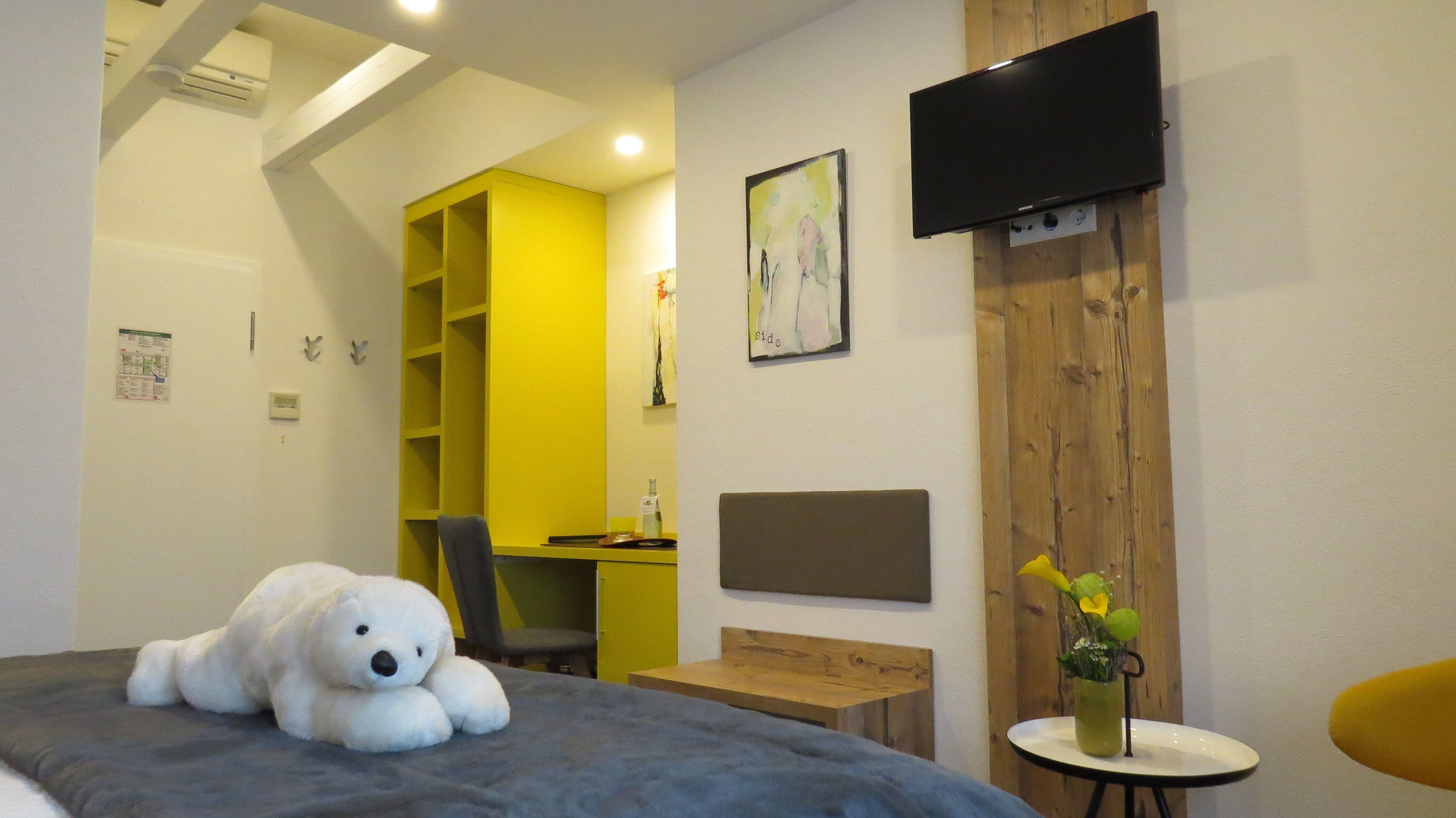 standard double room | desk, laptop workspace, blackout curtains, soundproofing