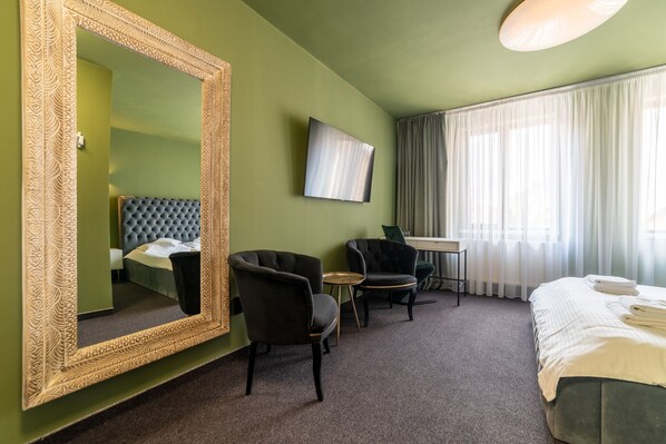 Chambre Deluxe double, 1 chambre | Literie hypoallergénique, décor unique, ameublement unique