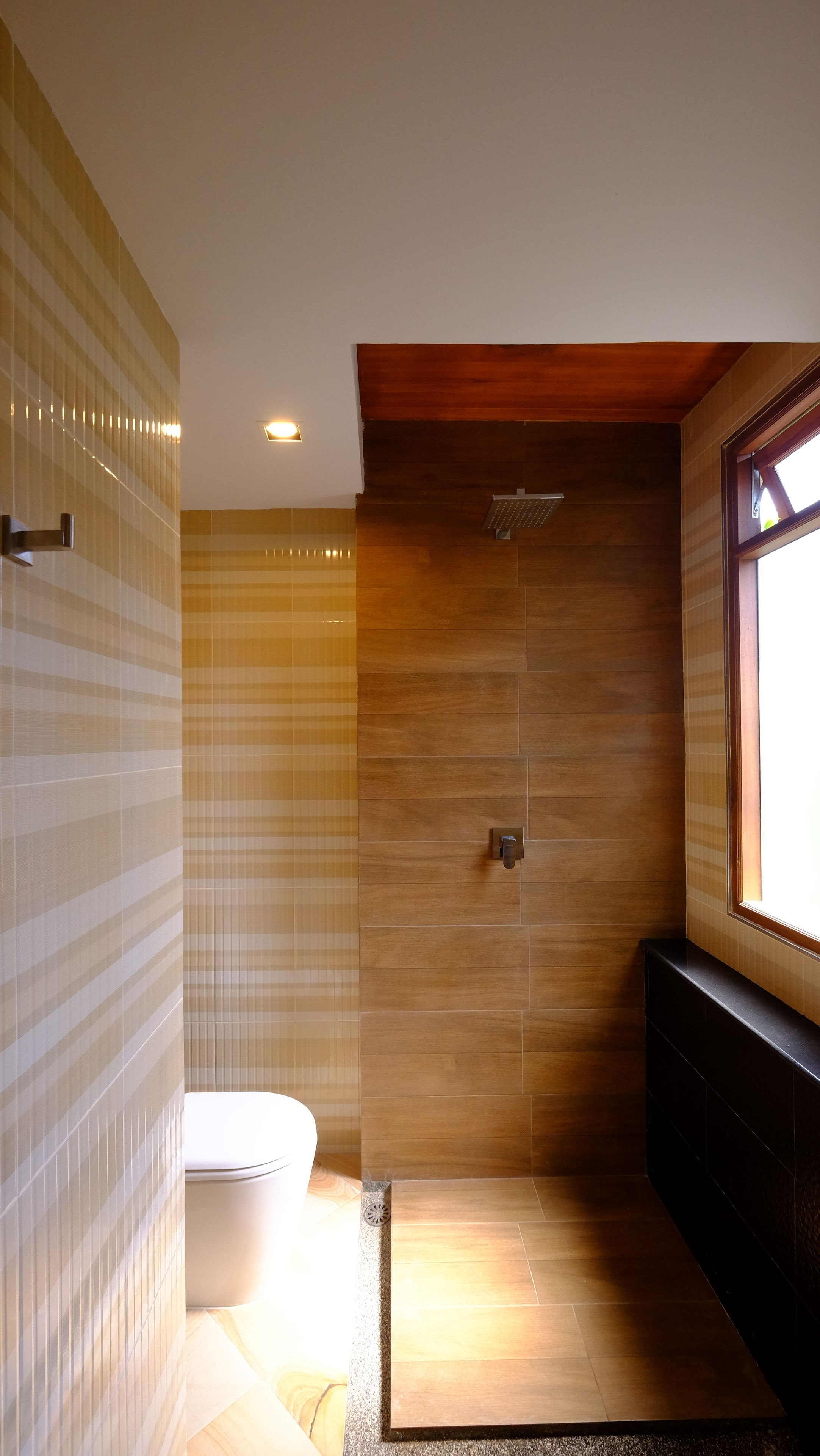deluxe room  | bathroom | shower, rainfall showerhead, hair dryer, soap