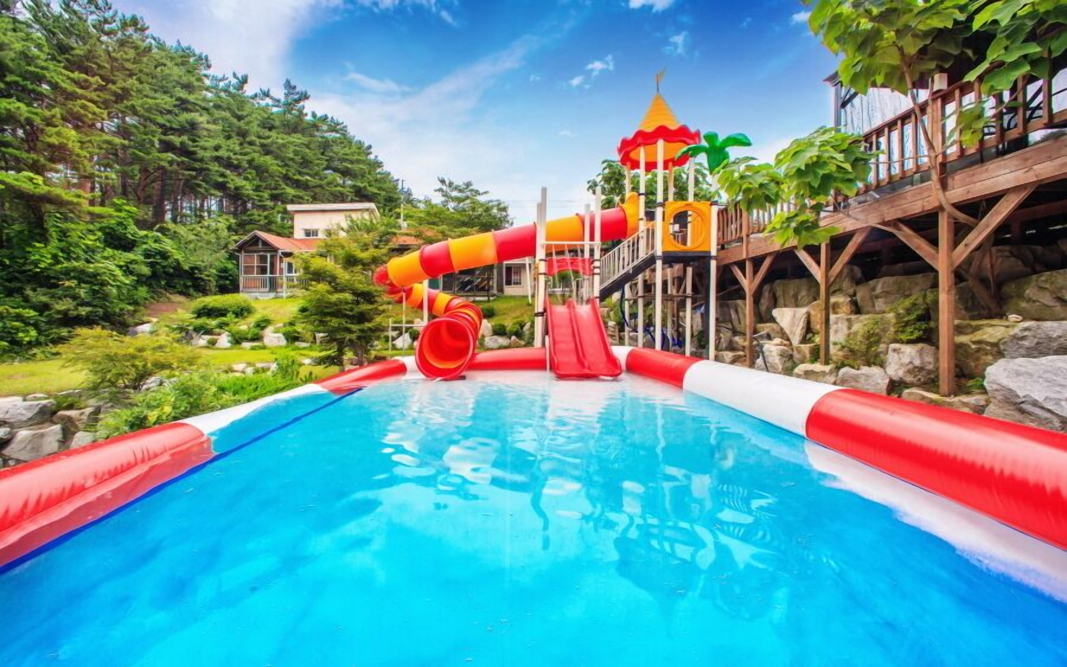 Indoor pool, outdoor pool, open 10 AM to 7 PM, free cabanas